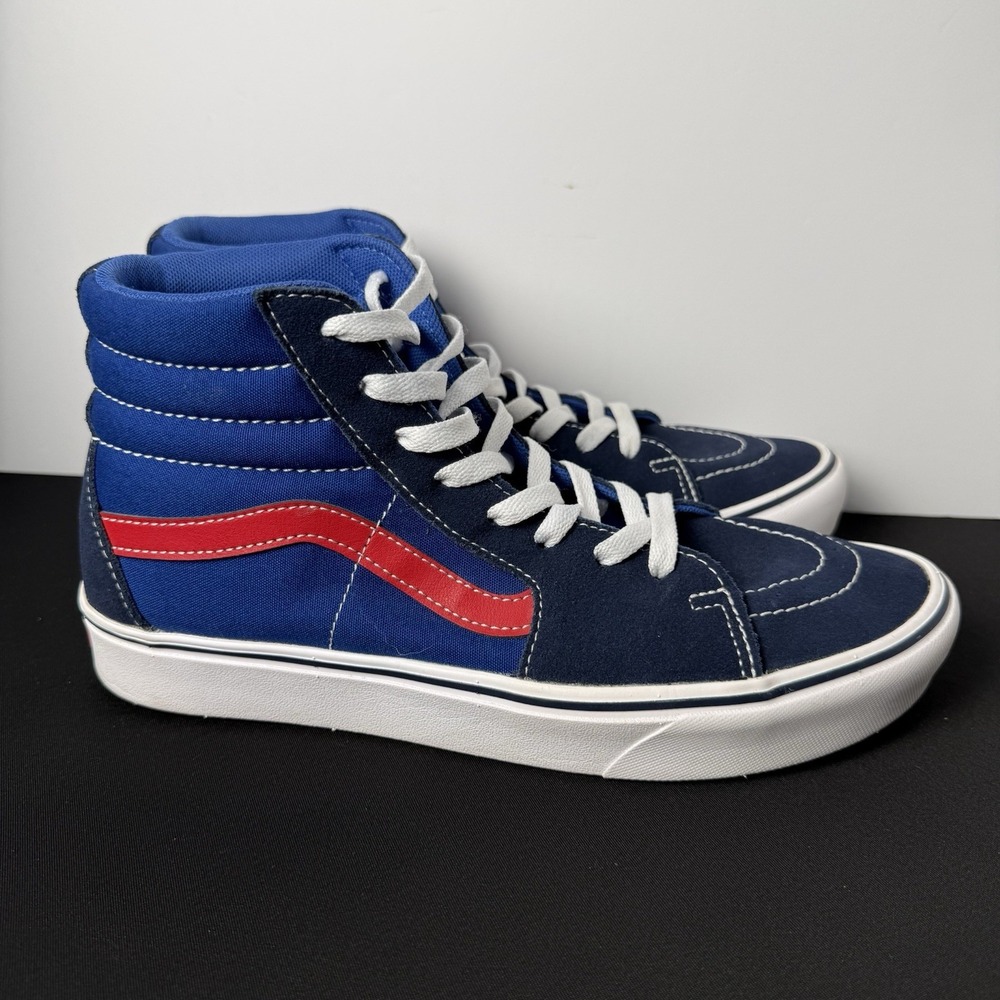 Vans Shoes Men's Size 10 Sk8-Hi Athletic Blue Red Skate Comfort Hi Top Sneaker - Picture 3 of 7